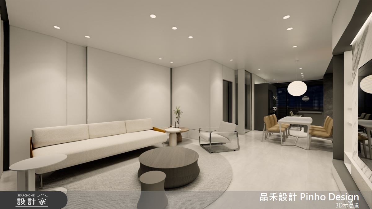 110坪新成屋(5年以下)＿簡約風客廳餐廳案例圖片＿品禾設計＿品禾設計25_110坪簡約風之6