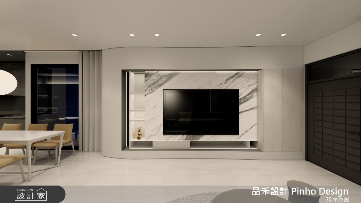 110坪新成屋(5年以下)＿簡約風客廳餐廳案例圖片＿品禾設計＿品禾設計25_110坪簡約風之3