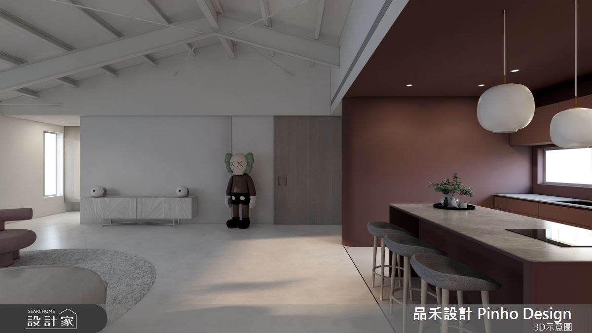 55坪新成屋(5年以下)＿簡約風客廳吧檯中島案例圖片＿品禾設計＿品禾設計29_55坪簡約風之6