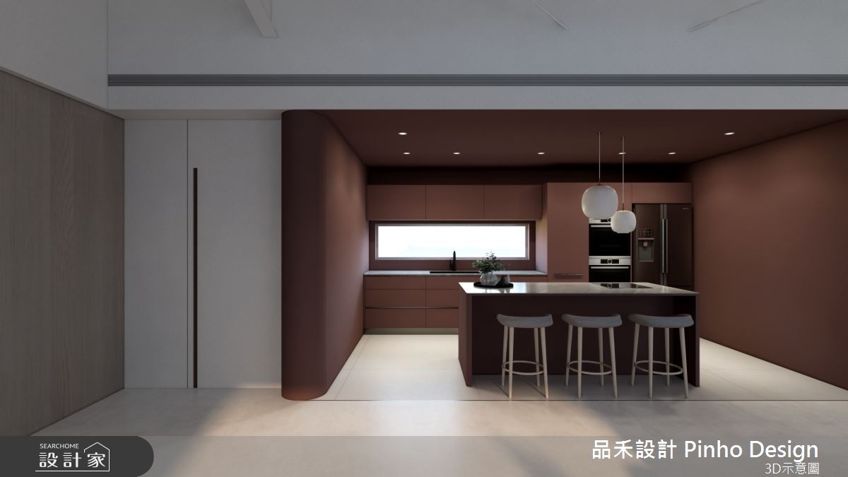 55坪新成屋(5年以下)＿簡約風廚房吧檯中島案例圖片＿品禾設計＿品禾設計29_55坪簡約風之16