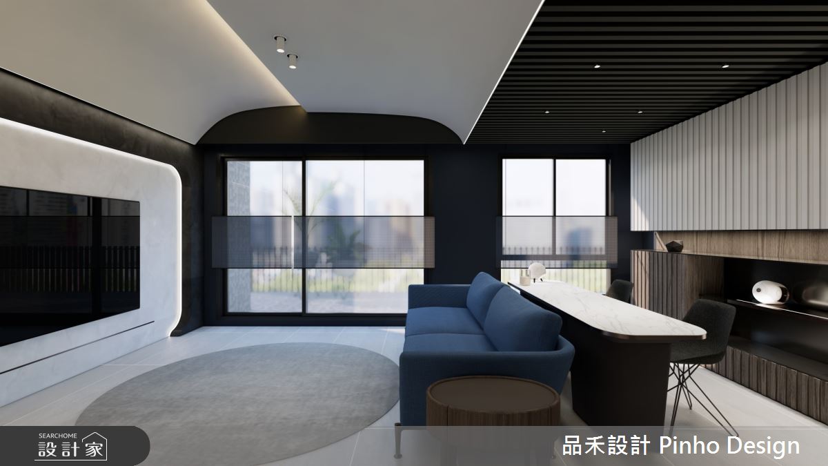 60坪新成屋(5年以下)＿輕奢風客廳書房案例圖片＿品禾設計＿品禾設計33_60坪輕奢風之11