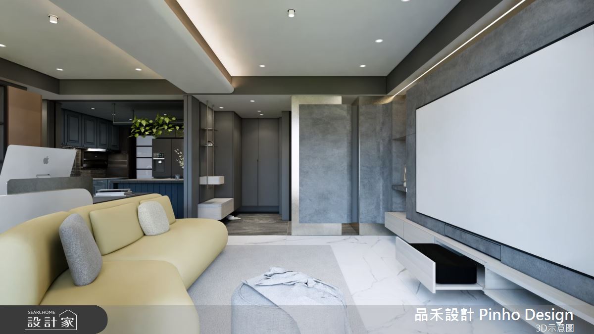 40坪新成屋(5年以下)＿輕奢簡約風玄關客廳案例圖片＿品禾設計＿品禾設計35_40坪輕奢簡約風之3