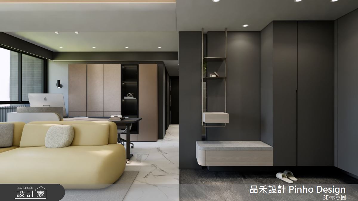 40坪新成屋(5年以下)＿輕奢簡約風玄關客廳書房案例圖片＿品禾設計＿品禾設計35_40坪輕奢簡約風之1