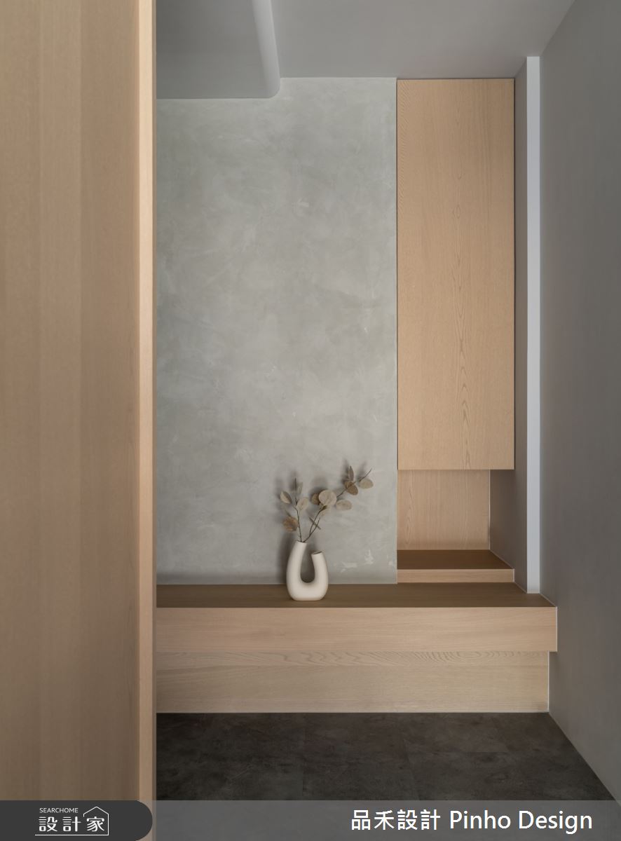 38坪新成屋(5年以下)＿侘寂風玄關案例圖片＿品禾設計＿品禾設計36_38坪侘寂風之5