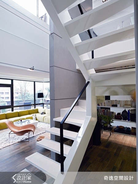 75坪新成屋(5年以下)＿現代風客廳樓梯案例圖片＿奇逸空間設計＿奇逸_05之5