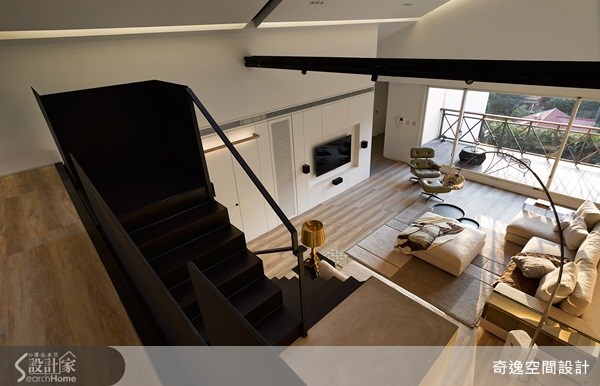 63坪中古屋(5~15年)＿現代風客廳樓梯案例圖片＿奇逸空間設計＿奇逸_15之25