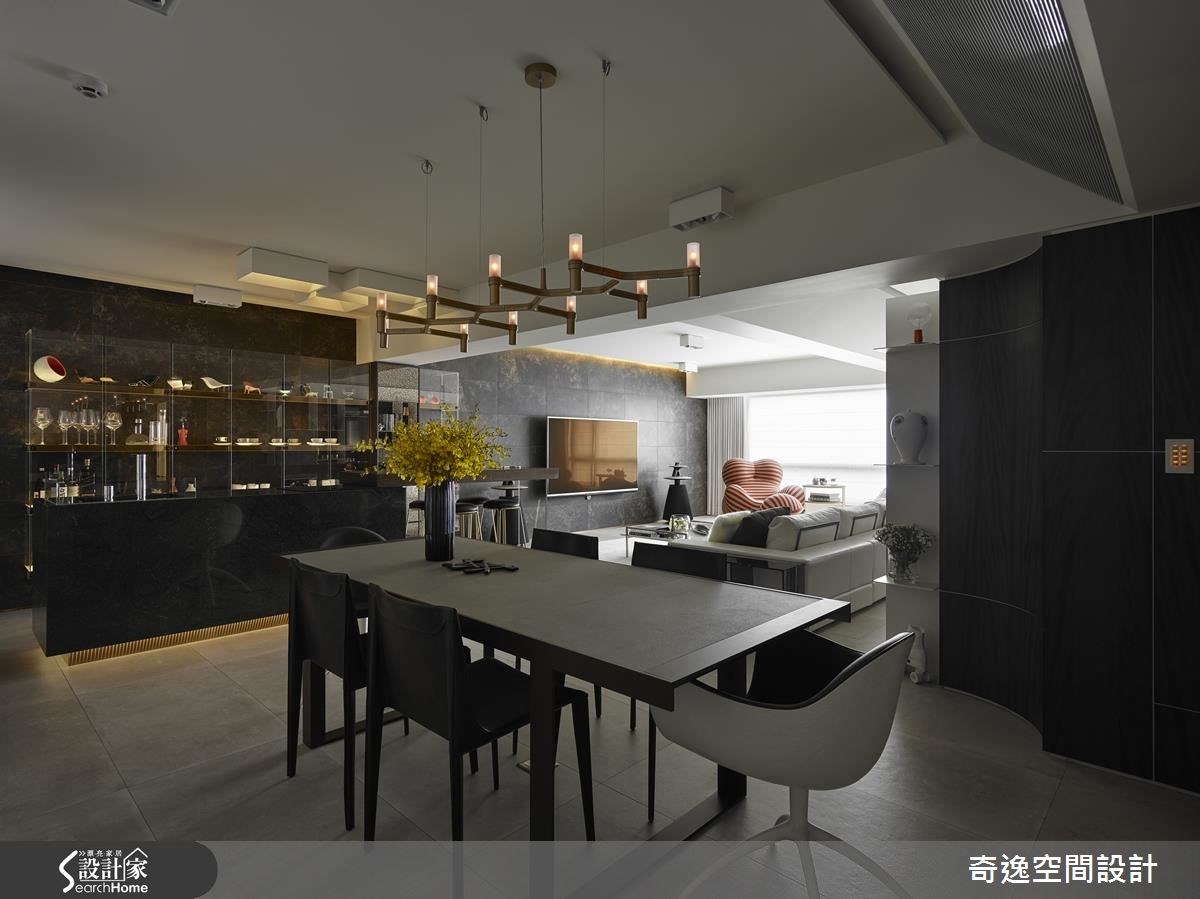 44坪老屋(16~30年)＿現代風客廳餐廳吧檯案例圖片＿奇逸空間設計＿奇逸_22之2