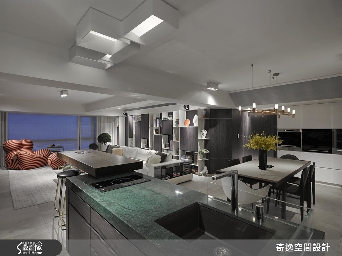44坪老屋(16~30年)＿現代風客廳餐廳吧檯案例圖片＿奇逸空間設計＿奇逸_22之8