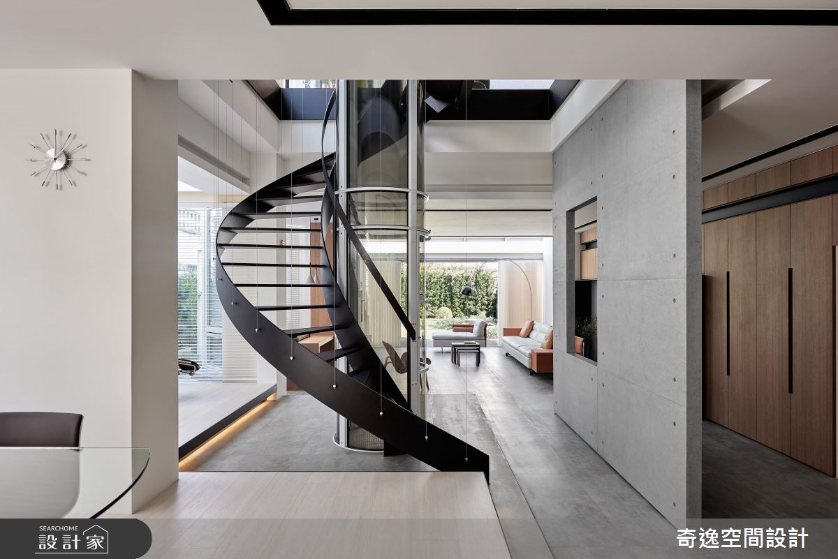 65坪中古屋(5~15年)＿簡約風客廳樓梯案例圖片＿奇逸空間設計＿奇逸_34之12