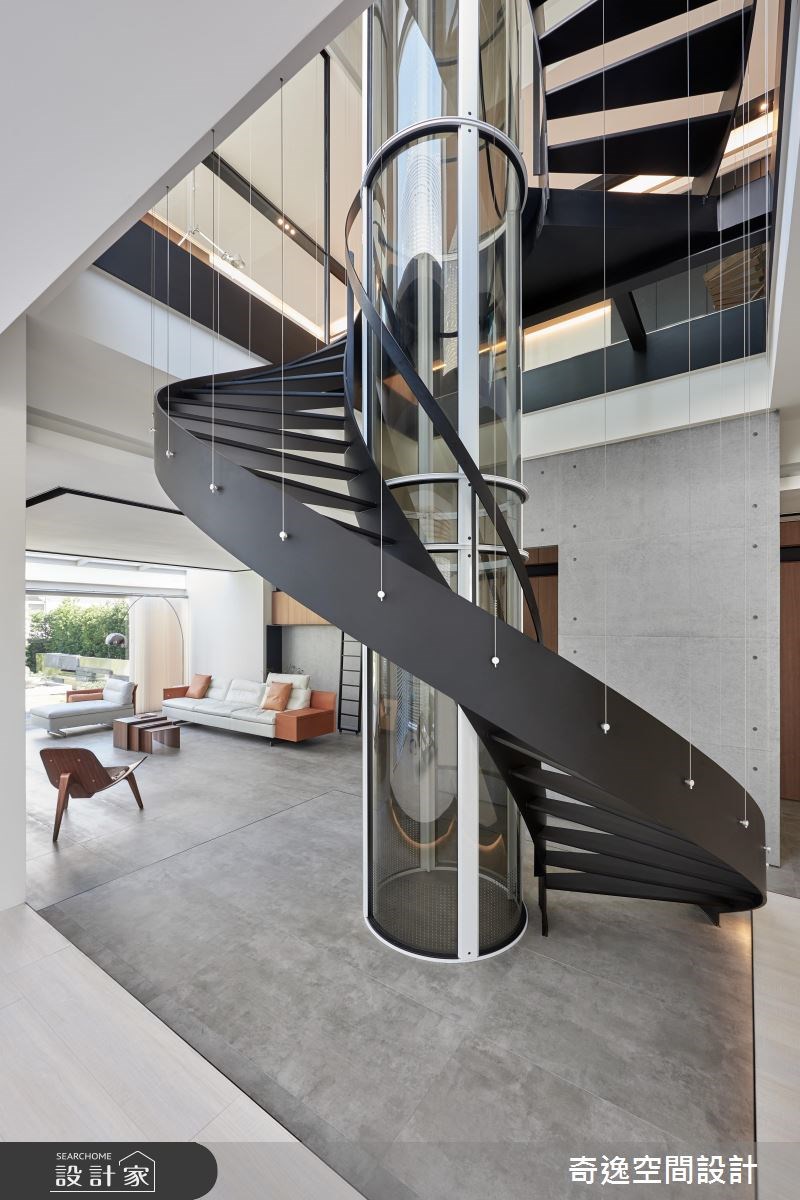 65坪中古屋(5~15年)＿簡約風客廳樓梯案例圖片＿奇逸空間設計＿奇逸_34之13