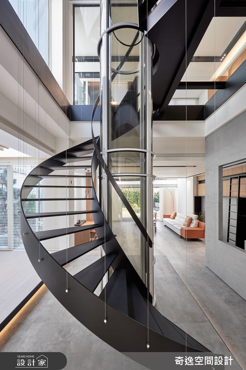 65坪中古屋(5~15年)＿簡約風客廳樓梯案例圖片＿奇逸空間設計＿奇逸_34之14