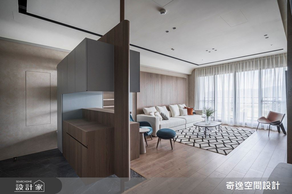 40坪新成屋(5年以下)＿現代風玄關客廳案例圖片＿奇逸空間設計＿奇逸_53之3