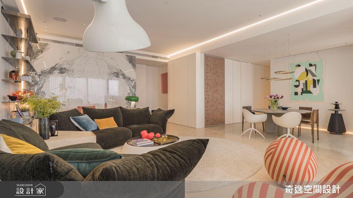 55坪新成屋(5年以下)＿現代風客廳餐廳書房案例圖片＿奇逸空間設計＿奇逸_58之6