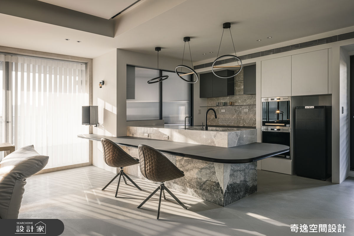 毛胚屋＿現代風餐廳廚房中島案例圖片＿奇逸空間設計＿奇逸_60之11