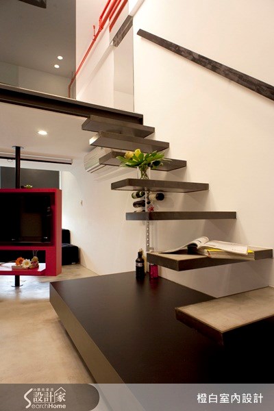 10坪新成屋(5年以下)＿工業風樓梯案例圖片＿橙白室內裝修設計工程有限公司＿橙白_08之15