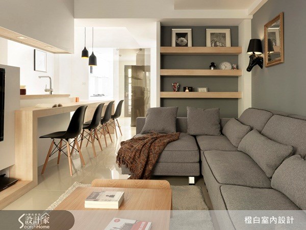 32坪新成屋(5年以下)＿現代風客廳案例圖片＿橙白室內裝修設計工程有限公司＿橙白_22之5