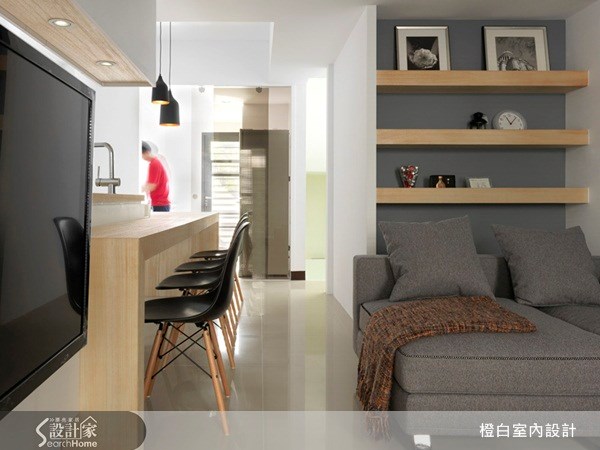 32坪新成屋(5年以下)＿現代風客廳案例圖片＿橙白室內裝修設計工程有限公司＿橙白_22之8