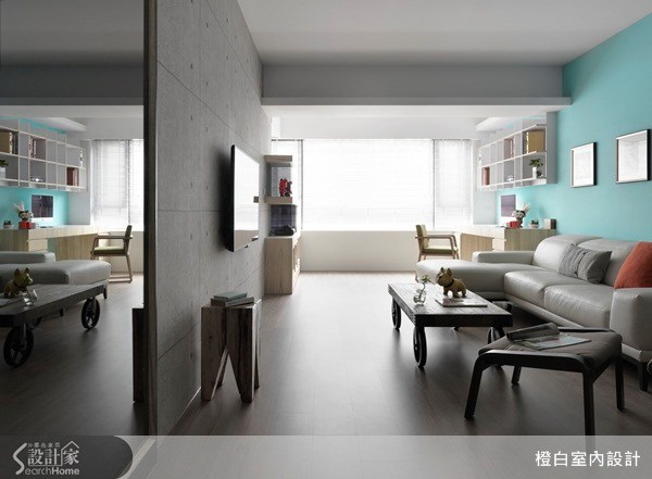 37坪中古屋(5~15年)＿現代風客廳案例圖片＿橙白室內裝修設計工程有限公司＿橙白_30松華村之3