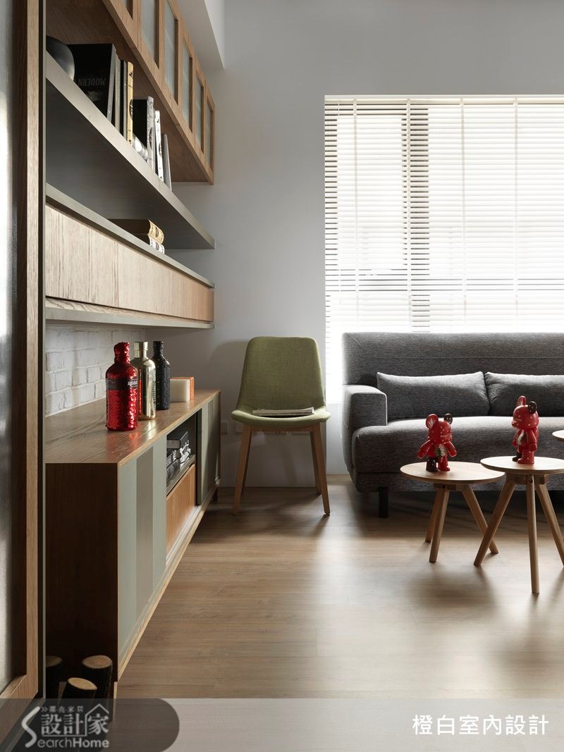 14坪新成屋(5年以下)＿簡約風客廳案例圖片＿橙白室內裝修設計工程有限公司＿橙白_34京美術之4