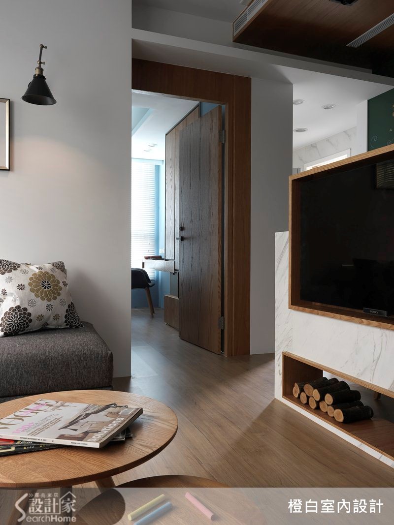 14坪新成屋(5年以下)＿簡約風客廳案例圖片＿橙白室內裝修設計工程有限公司＿橙白_34京美術之11