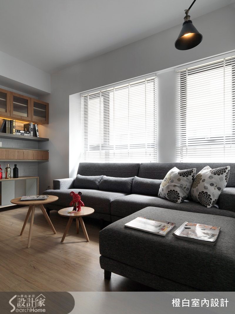 14坪新成屋(5年以下)＿簡約風客廳案例圖片＿橙白室內裝修設計工程有限公司＿橙白_34京美術之6