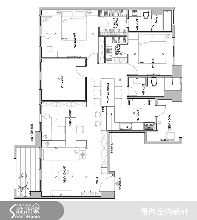 38坪新成屋(5年以下)＿簡約風案例圖片＿橙白室內裝修設計工程有限公司＿橙白_35首富之25
