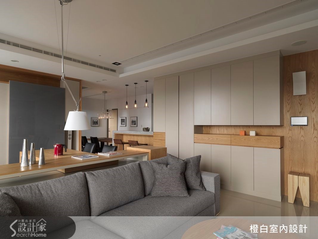 38坪新成屋(5年以下)＿簡約風客廳案例圖片＿橙白室內裝修設計工程有限公司＿橙白_35首富之4