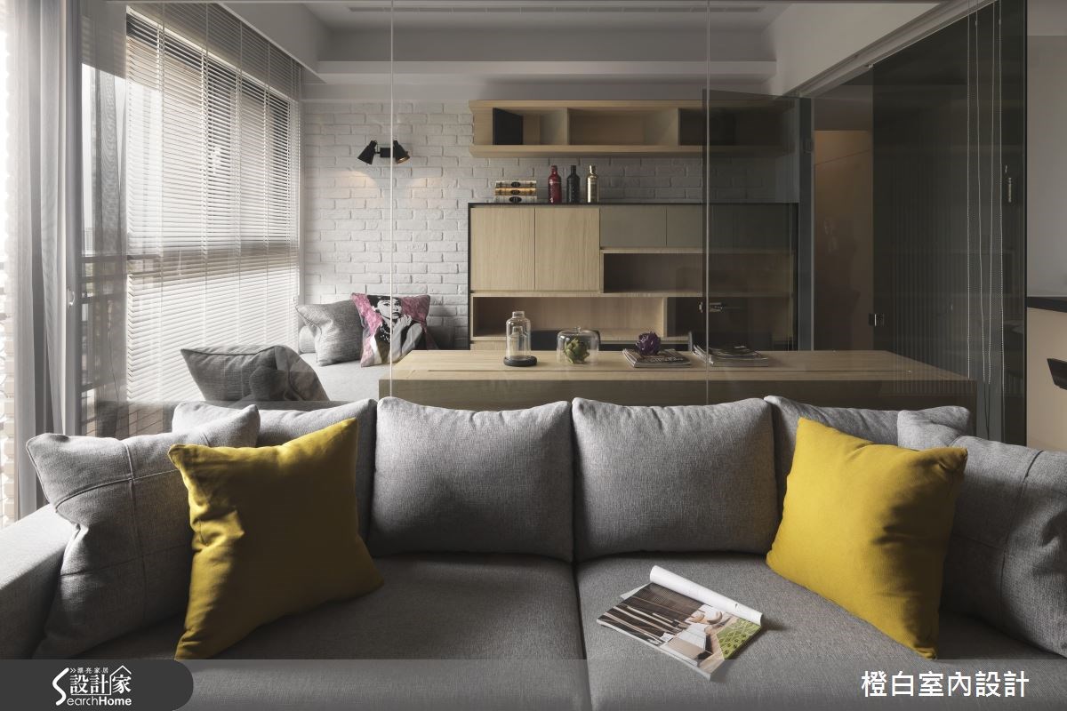 30坪新成屋(5年以下)＿簡約風客廳案例圖片＿橙白室內裝修設計工程有限公司＿橙白_36永鼎國璽之13