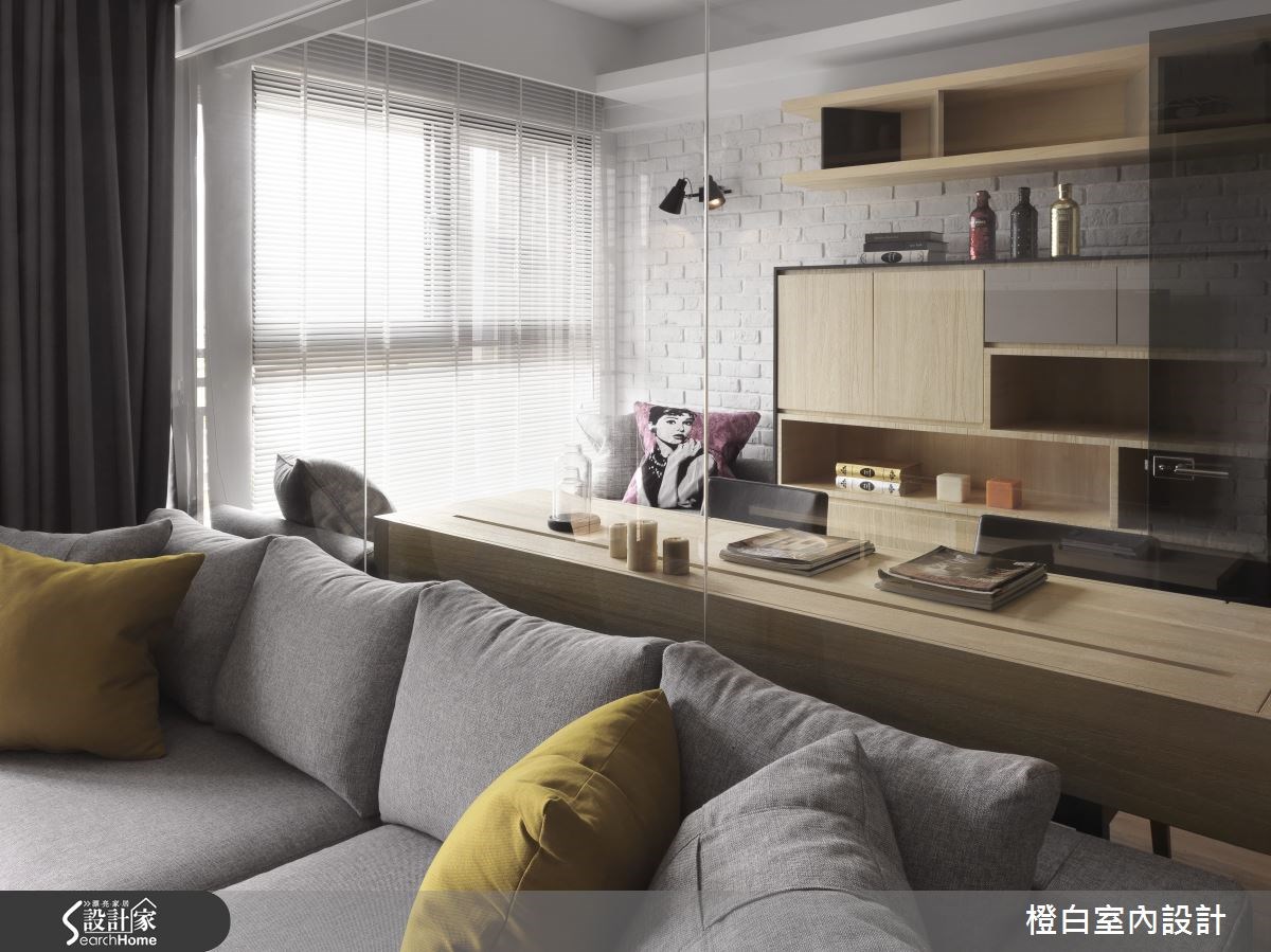 30坪新成屋(5年以下)＿簡約風客廳案例圖片＿橙白室內裝修設計工程有限公司＿橙白_36永鼎國璽之14