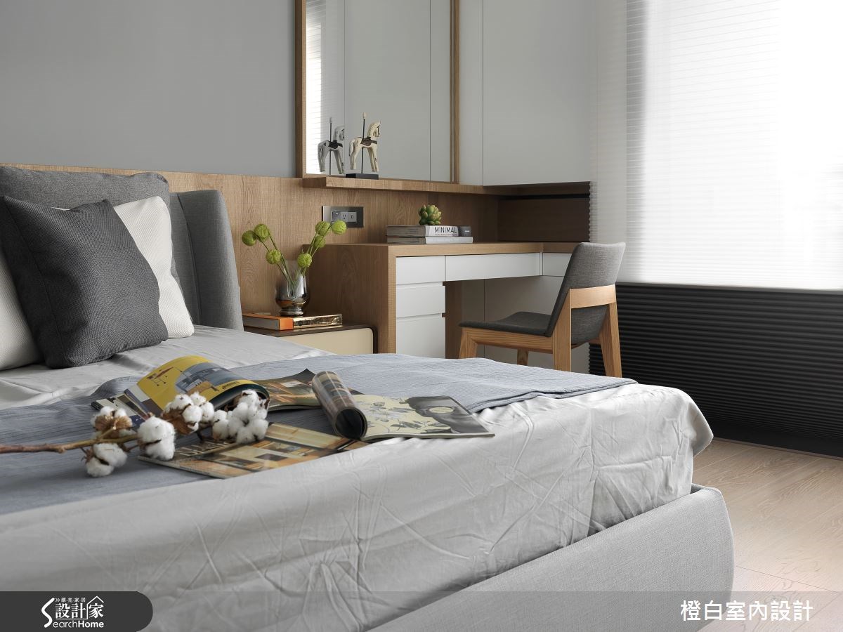 50坪新成屋(5年以下)＿混搭風臥室案例圖片＿橙白室內裝修設計工程有限公司＿橙白_42橋峰A+之25