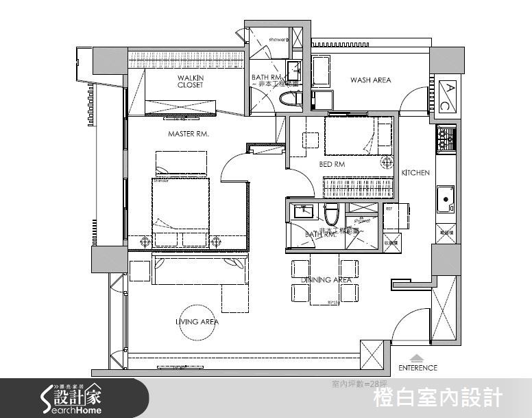 28坪新成屋(5年以下)＿北歐風案例圖片＿橙白室內裝修設計工程有限公司＿橙白_43綺華翡麗之22