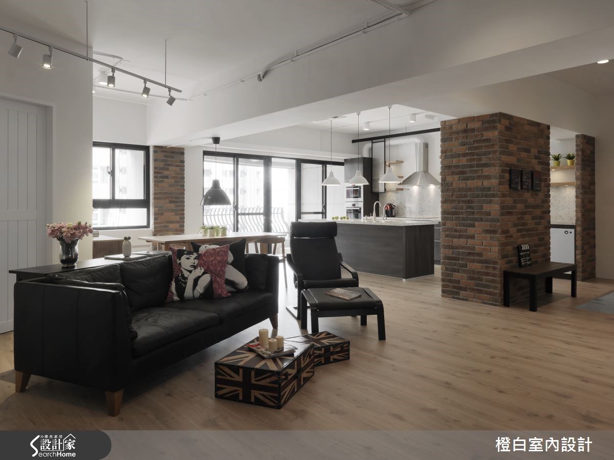 52坪新成屋(5年以下)＿工業風客廳案例圖片＿橙白室內裝修設計工程有限公司＿橙白_44皇御之3