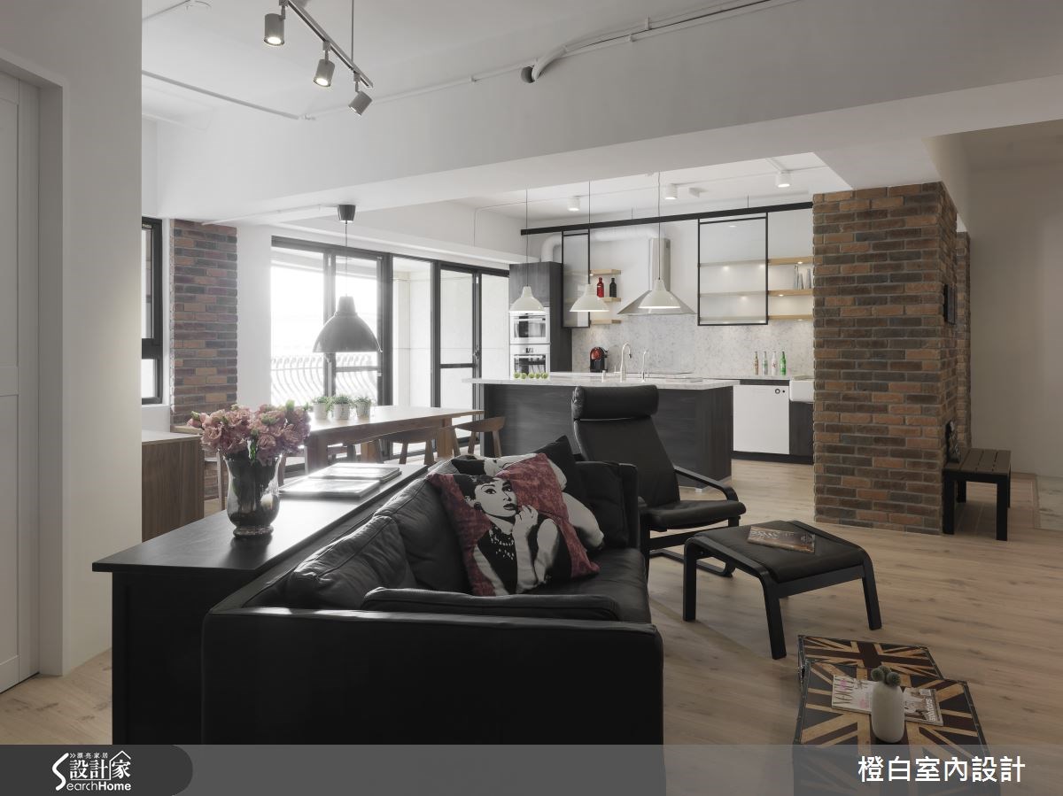 52坪新成屋(5年以下)＿工業風客廳案例圖片＿橙白室內裝修設計工程有限公司＿橙白_44皇御之5