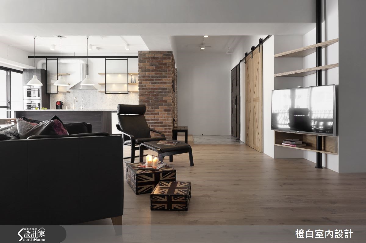 52坪新成屋(5年以下)＿工業風客廳案例圖片＿橙白室內裝修設計工程有限公司＿橙白_44皇御之7
