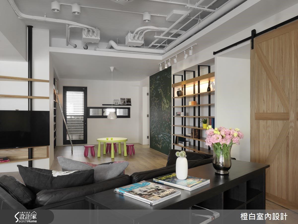 52坪新成屋(5年以下)＿工業風客廳案例圖片＿橙白室內裝修設計工程有限公司＿橙白_44皇御之9