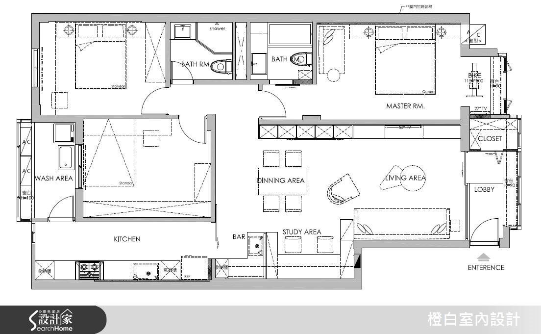 34坪老屋(16~30年)＿混搭風案例圖片＿橙白室內裝修設計工程有限公司＿橙白_45翠園之17
