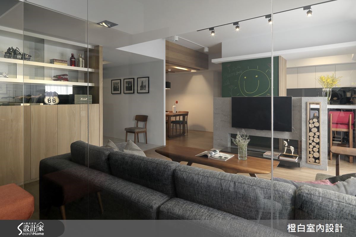34坪老屋(16~30年)＿現代風客廳案例圖片＿橙白室內裝修設計工程有限公司＿橙白_49羅浮石之10