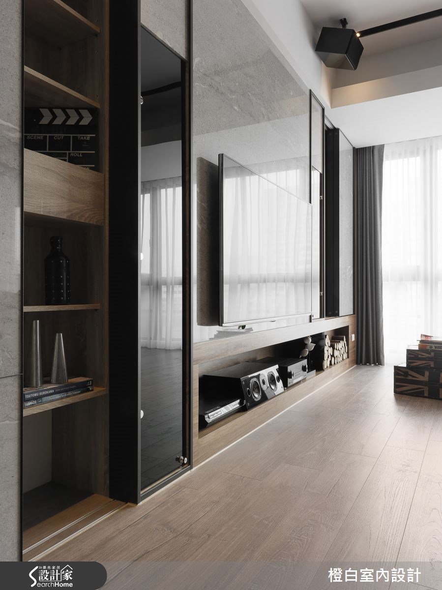 45坪新成屋(5年以下)＿現代風客廳案例圖片＿橙白室內裝修設計工程有限公司＿橙白_50史恩之2