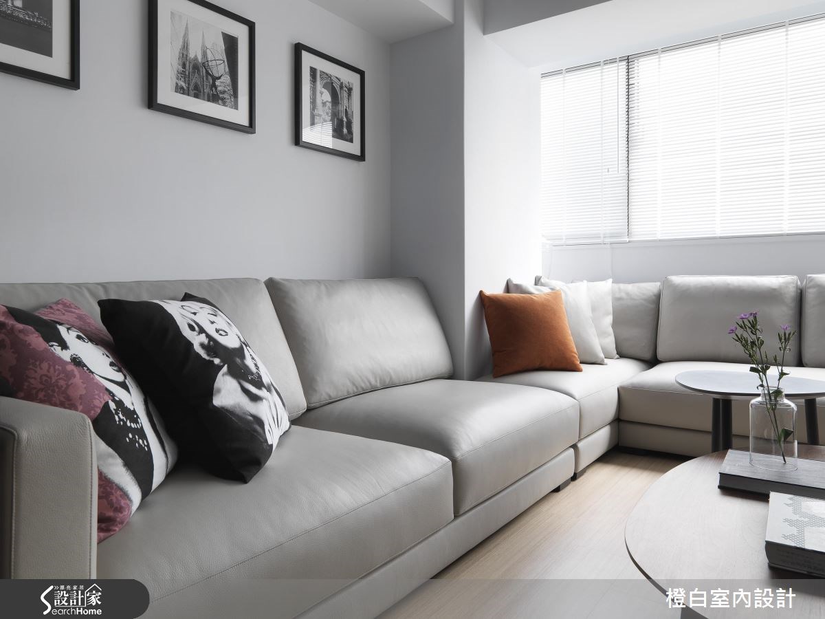28坪中古屋(5~15年)＿簡約風客廳案例圖片＿橙白室內裝修設計工程有限公司＿橙白_54大直之3