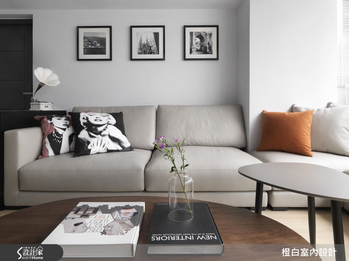 28坪中古屋(5~15年)＿簡約風客廳案例圖片＿橙白室內裝修設計工程有限公司＿橙白_54大直之4