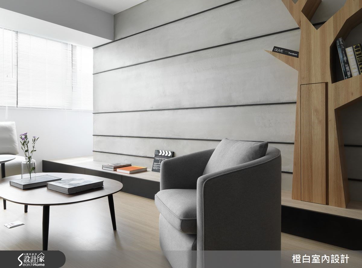 28坪中古屋(5~15年)＿簡約風客廳案例圖片＿橙白室內裝修設計工程有限公司＿橙白_54大直之6
