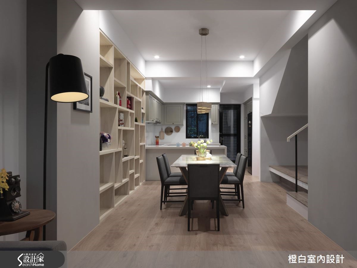 76坪老屋(16~30年)＿混搭風餐廳樓梯案例圖片＿橙白室內裝修設計工程有限公司＿橙白_55瓏山林之4