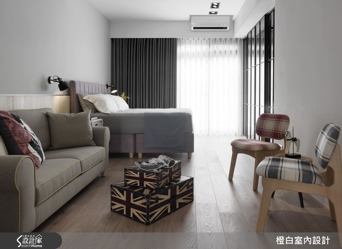 76坪老屋(16~30年)＿混搭風臥室案例圖片＿橙白室內裝修設計工程有限公司＿橙白_55瓏山林之26