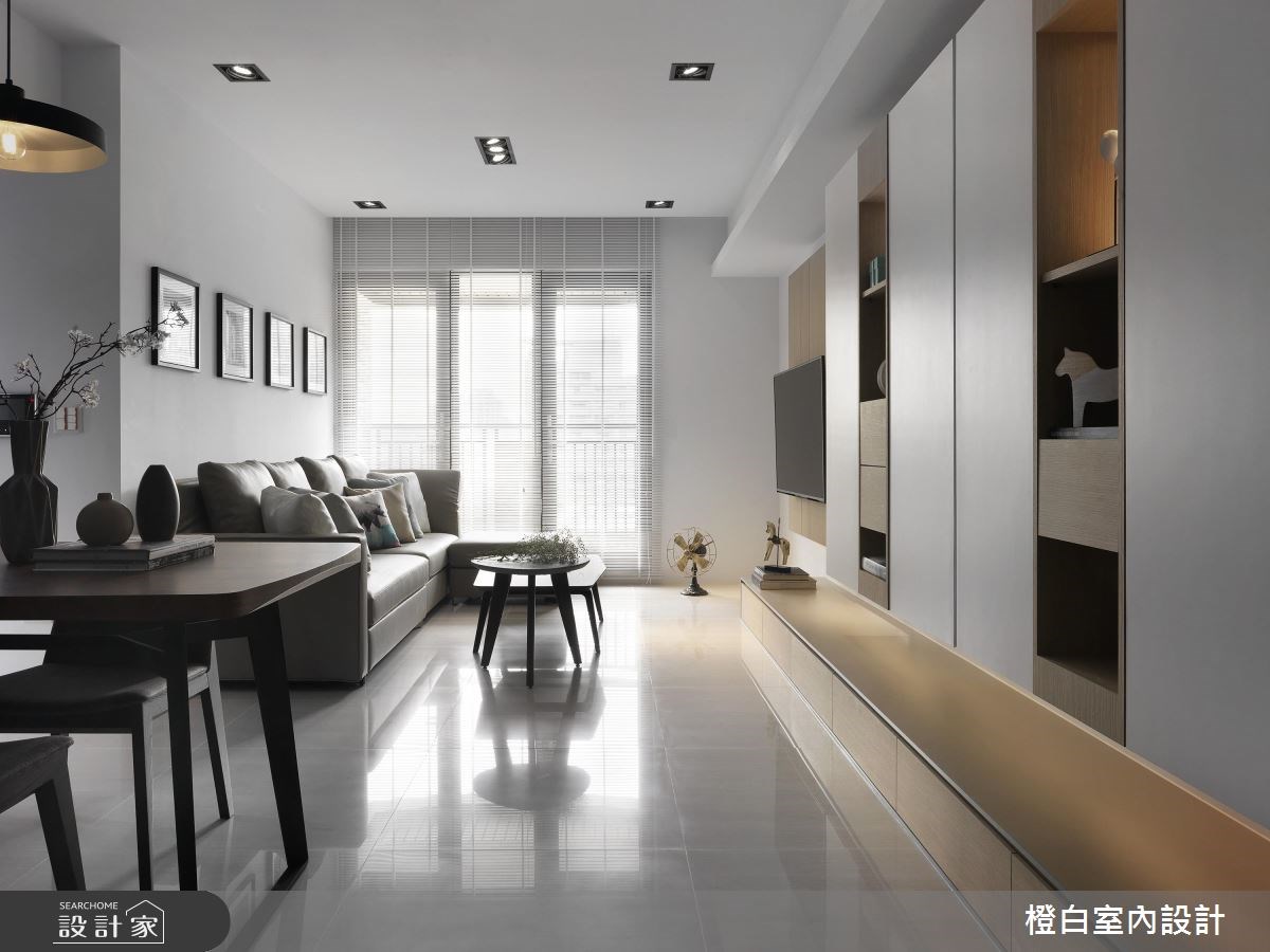 27坪新成屋(5年以下)＿北歐風客廳案例圖片＿橙白室內裝修設計工程有限公司＿橙白_57竹北湛泰之4