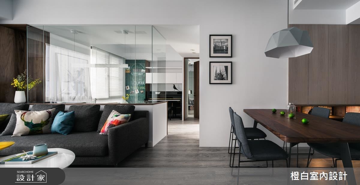 28坪新成屋(5年以下)＿現代風客廳案例圖片＿橙白室內裝修設計工程有限公司＿橙白_59文學苑之10