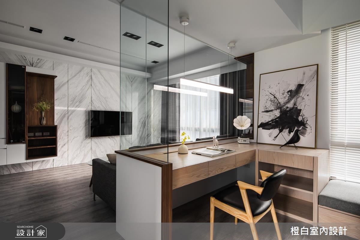 28坪新成屋(5年以下)＿現代風書房案例圖片＿橙白室內裝修設計工程有限公司＿橙白_59文學苑之12