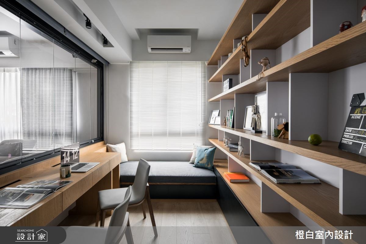 36坪中古屋(5~15年)＿混搭風書房臥榻案例圖片＿橙白室內裝修設計工程有限公司＿橙白_60一品大觀之18