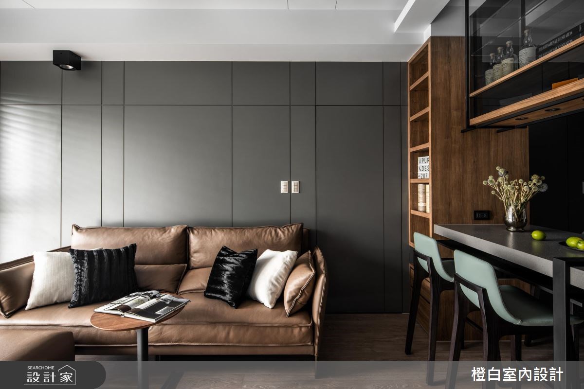 17坪新成屋(5年以下)＿現代風客廳案例圖片＿橙白室內裝修設計工程有限公司＿橙白_66墨花香之10