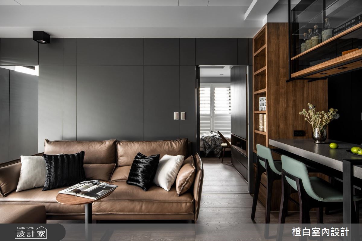 17坪新成屋(5年以下)＿現代風客廳案例圖片＿橙白室內裝修設計工程有限公司＿橙白_66墨花香之11
