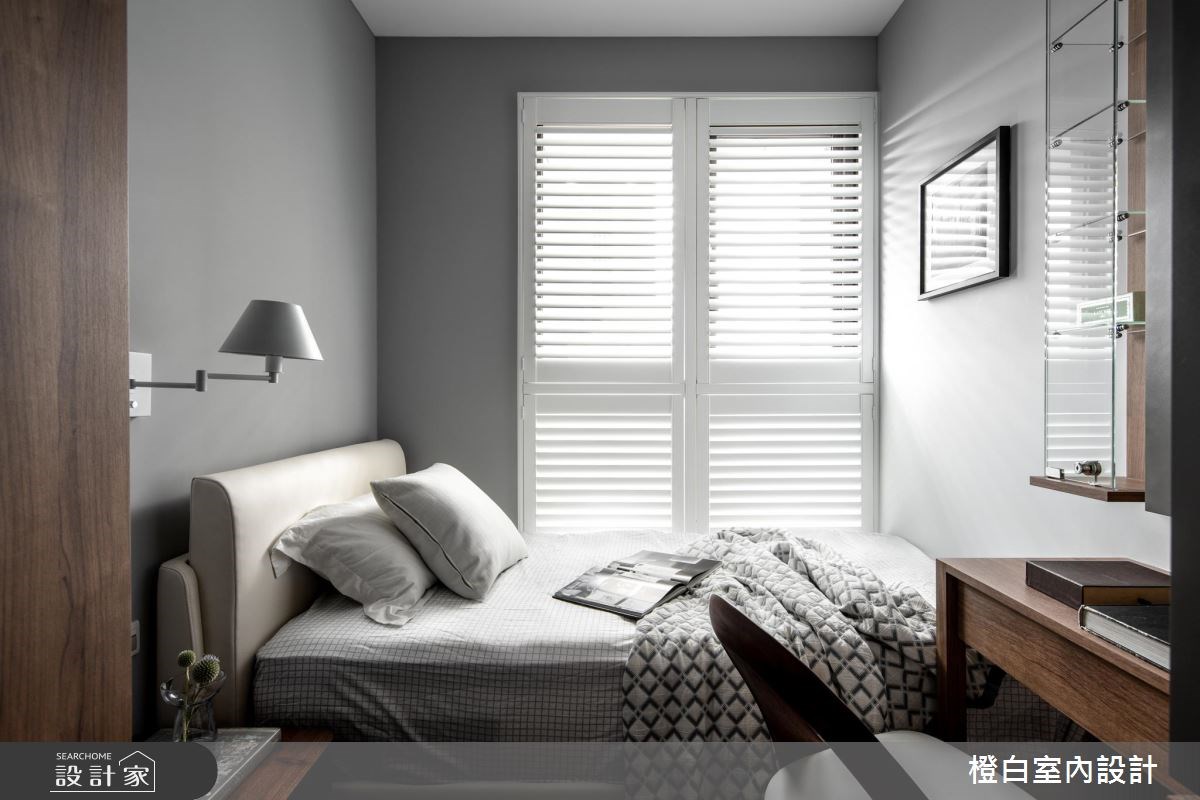 17坪新成屋(5年以下)＿現代風臥室案例圖片＿橙白室內裝修設計工程有限公司＿橙白_66墨花香之20